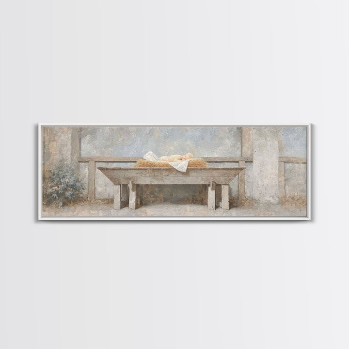 Infant Of Grace | Framed Canvas Print | Extra Wide Art | Christian Art Canvas | Christian Wall Art | Christian Christmas Art | Vintage Chri