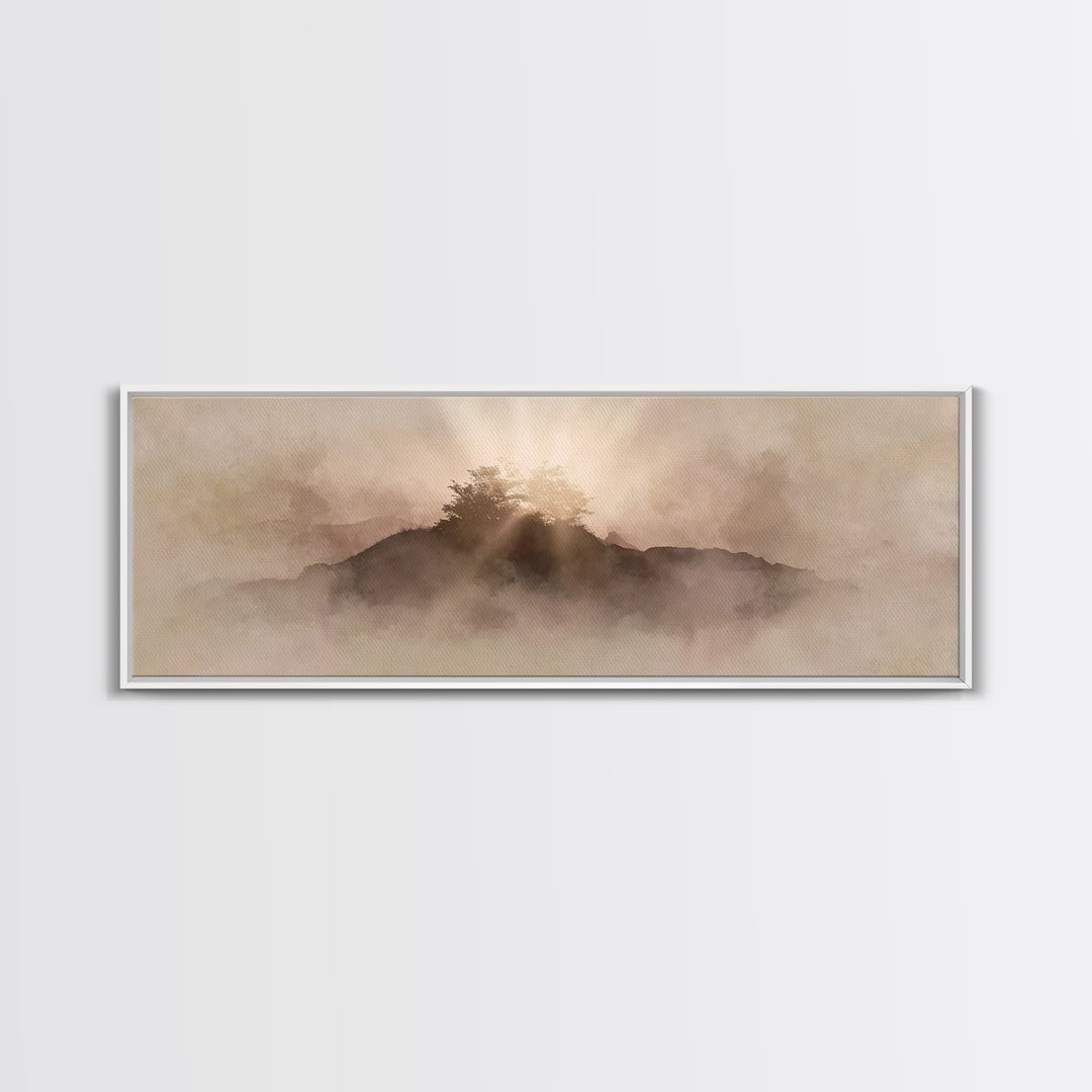 Radiant Haven Sky, Framed Canvas Print, Christian Art Canvas, Christian Wall Art, Modern Christian Art, Panoramic Wall Art, Christian Decor