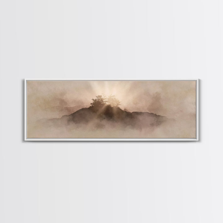 Radiant Haven Sky, Framed Canvas Print, Christian Art Canvas, Christian Wall Art, Modern Christian Art, Panoramic Wall Art, Christian Decor