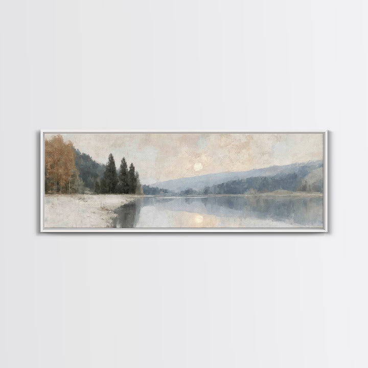 Still Waters Hope - Framed Canvas Print - Christian Art Canvas - Christian Wall Art - Panoramic Print - Christian Decor - Christian Gift