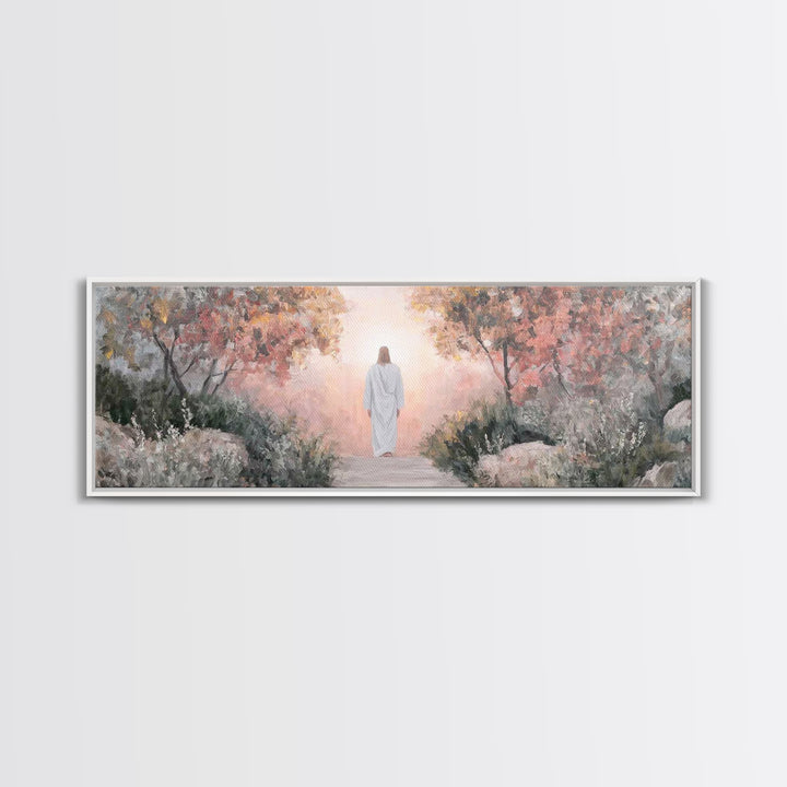Path Of Light – Framed Canvas Print – Christian Wall Art – Jesus Painting – Panoramic Art – Christian Art Canvas – Christmas Art
