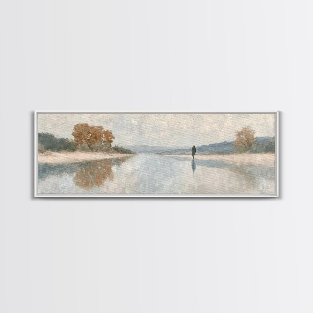 Hallowed Path, Framed Canvas Print, Jesus Painting, Christian Art Canvas, Panoramic Art, Christian Wall Art, Christmas Art