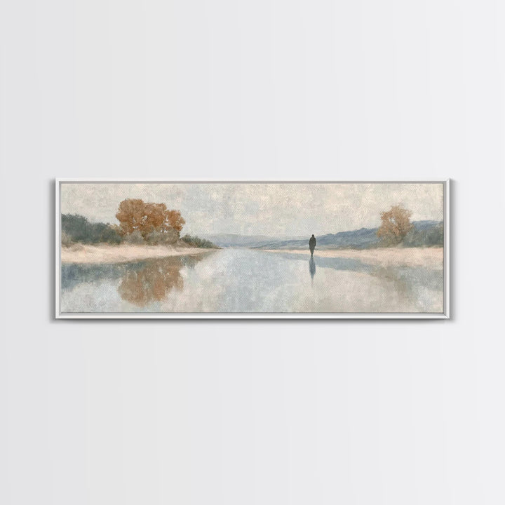Hallowed Path, Framed Canvas Print, Jesus Painting, Christian Art Canvas, Panoramic Art, Christian Wall Art, Christmas Art
