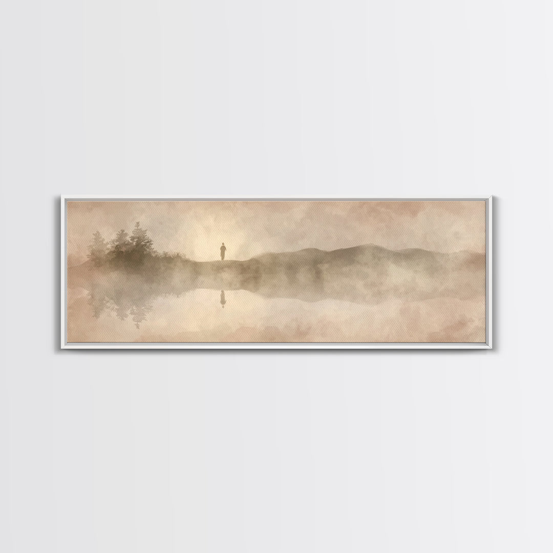 Divine Reflection | Framed Canvas Print | Christian Art Canvas | Jesus Painting | Panoramic Painting | Christian Wall Art | Christmas Art