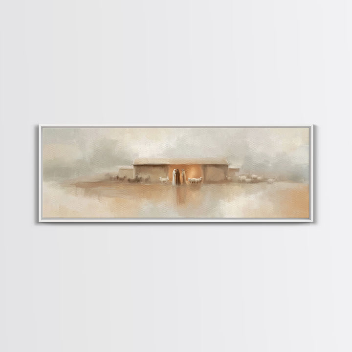 Nativity Grace | Framed Canvas Print | Panoramic Painting | Christian Wall Art | Christian Art Canvas | Christmas Art | Christian Decor