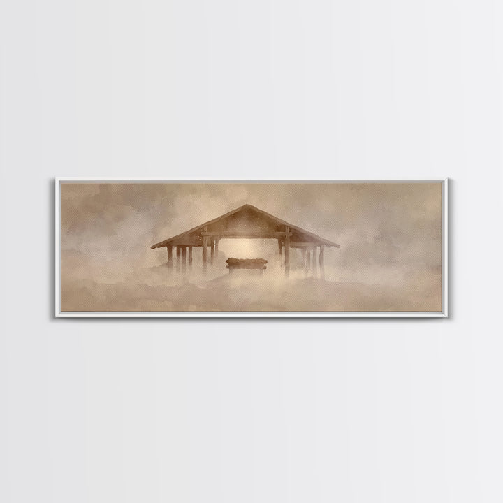 Silent Winter Star, Framed Canvas Print, Panoramic Art, Christian Art Canvas, Christian Christmas Art, Christmas Wall Art, Christian Wall A