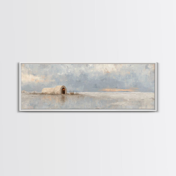 Little King Resting, Framed Canvas Print, Panoramic Art, Christian Art Canvas, Christmas Art, Christian Christmas Art, Christian Wall Art