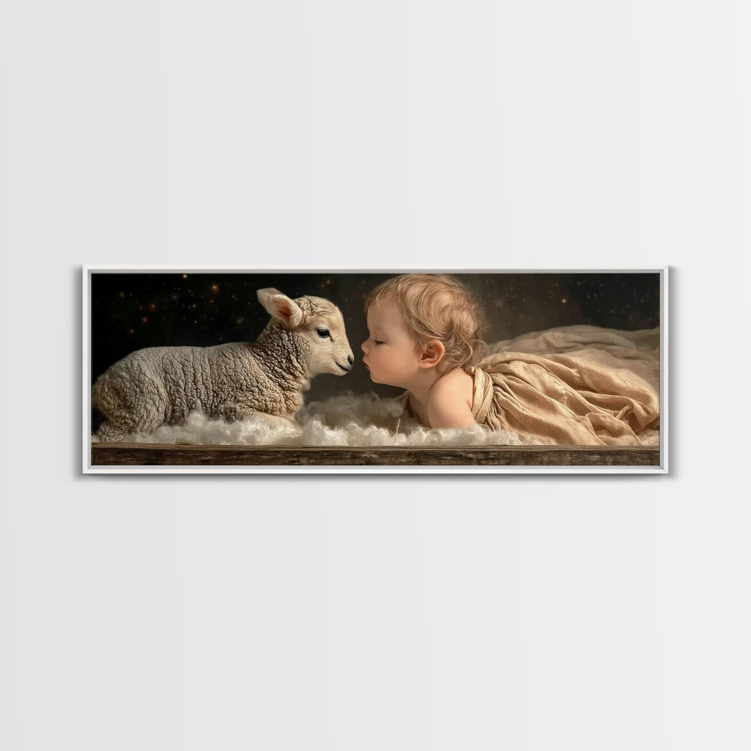 Bethlehem Quiet – Framed Canvas Print – Christian Wall Art – Panoramic Painting – Christmas Art – Christian Art Canvas