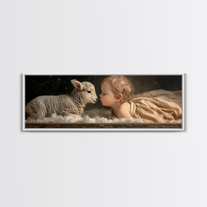 Bethlehem Quiet – Framed Canvas Print – Christian Wall Art – Panoramic Painting – Christmas Art – Christian Art Canvas