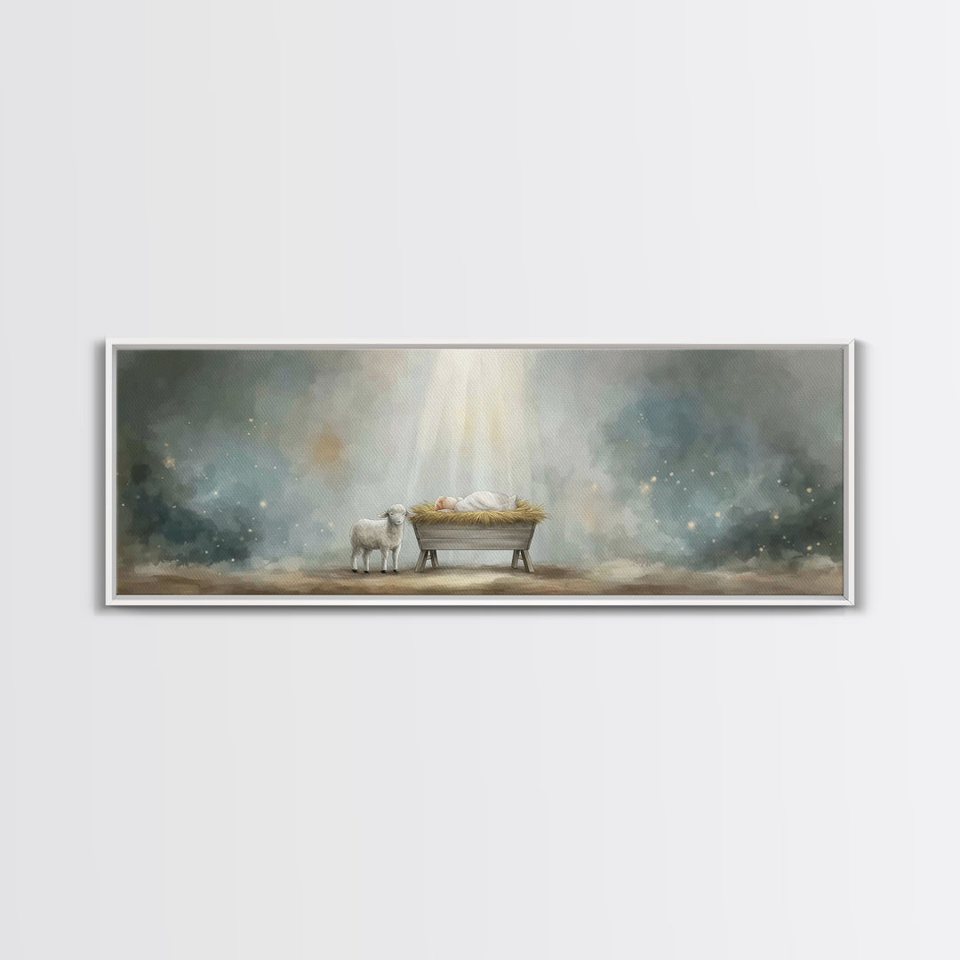 Desert Stillness – Framed Canvas Print – Christian Art Canvas – Panoramic Wall Art – Christian Painting – Christian Decor