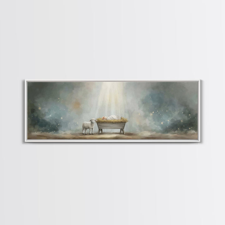 Desert Stillness – Framed Canvas Print – Christian Art Canvas – Panoramic Wall Art – Christian Painting – Christian Decor