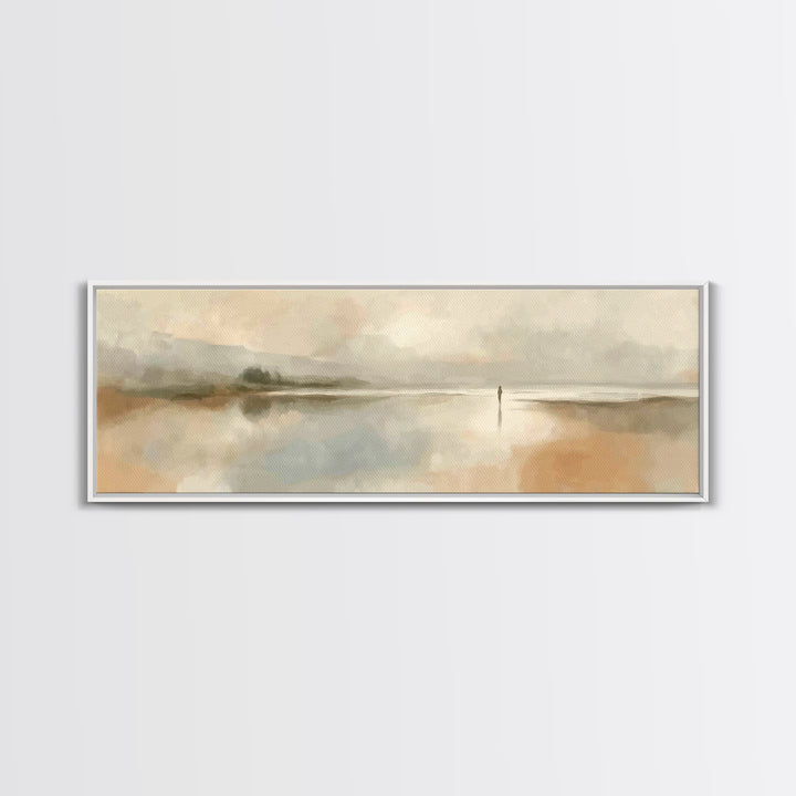 Solitude Of Faith, Framed Canvas Print, Christian Art, Panoramic Painting, Christian Wall Art, Christian Decor For Home