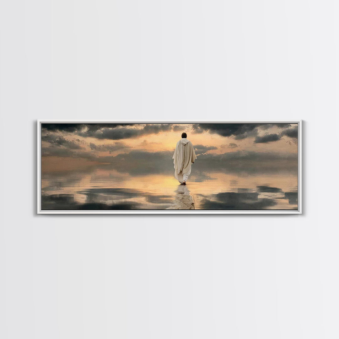 Light Of The Journey – Framed Canvas Print – Panoramic Art – Christian Wall Art – Jesus Painting – Christian Art Canvas – Christian Decor