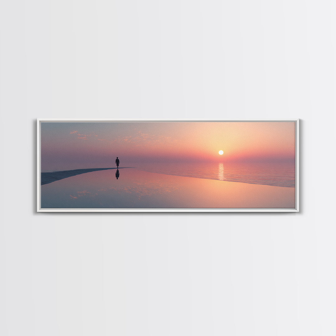 Solitary Faith, Framed Canvas Print, Panoramic Art, Christian Wall Art, Christian Art Canvas, Large Christian Painting, Christian Decor For
