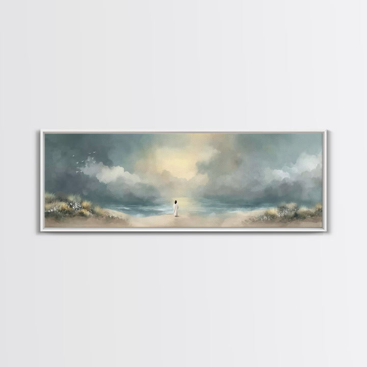 Steps Of Grace | Framed Canvas Print | Panoramic Frame | Christian Art Canvas | Christian Wall Art | Modern Christian Painting | Jesus Art