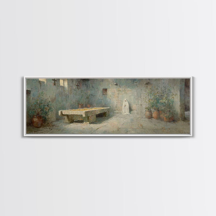 Desert Stillness – Framed Canvas Print – Panoramic Wall Art – Christian Art – Minimalist Christian Art – Christian Art Canvas – Christian D