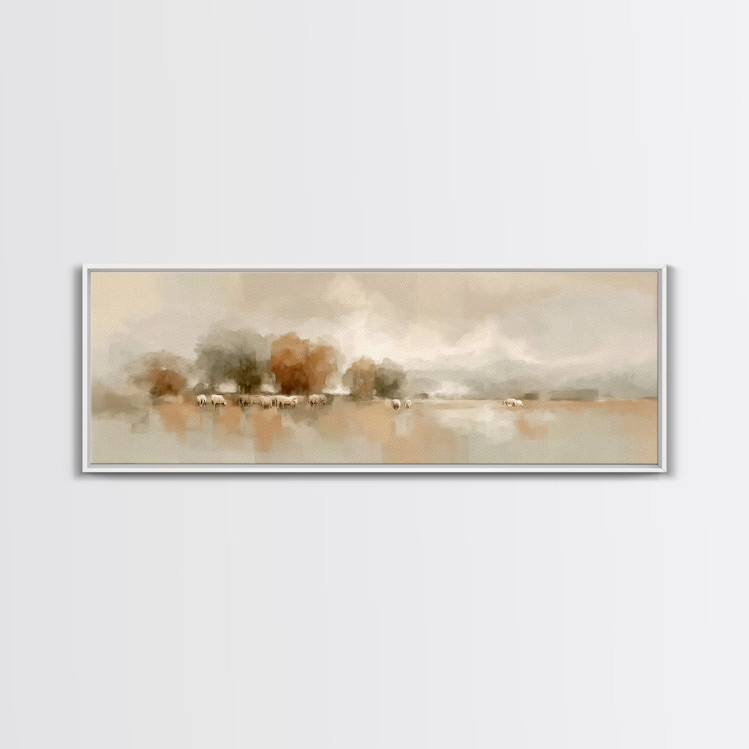 Pasture Of Stillness – Framed Canvas Print – Panoramic Wall Art – Christian Art Canvas – Christian Art – Christmas Art – Christian Decor
