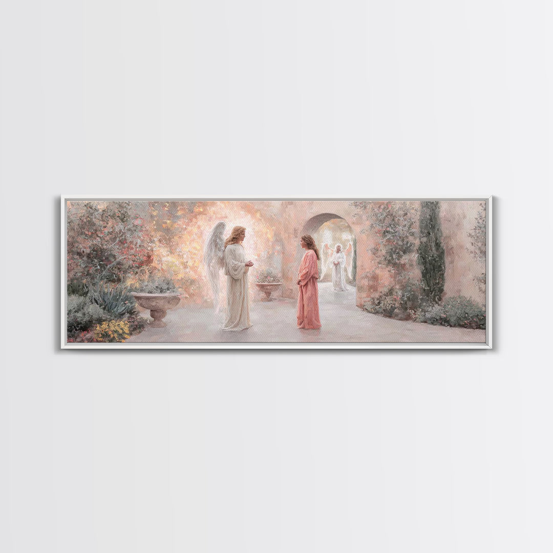 Garden Grace Vision – Framed Canvas Print – Panoramic Art – Christian Wall Art – Christian Art Canvas – Christian Painting – Christmas Art