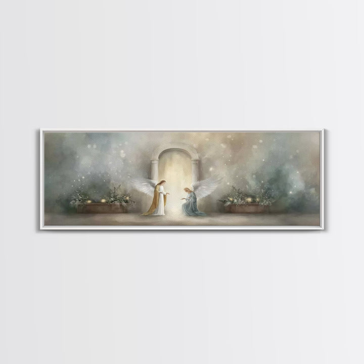 Celestial Arch Moment, Framed Canvas Print, Panoramic Painting, Christian Wall Art, Christian Art, Christian Art Canvas, Christmas Art, Jes