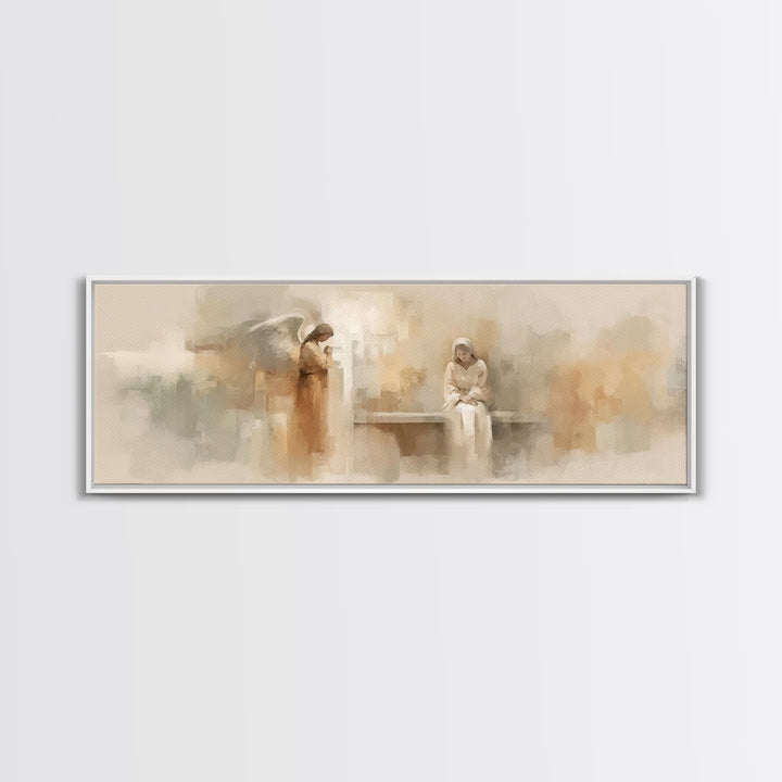 Radiant Holy Meeting – Framed Canvas Print – Panoramic Print – Christian Art Canvas – Christian Art – Christian Painting – Christmas Art –