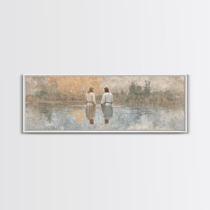 Quiet Benediction | Framed Canvas Print | Christian Wall Art | Jesus Painting | Panoramic Print | Christian Art Gift | Christmas Canvas Wal