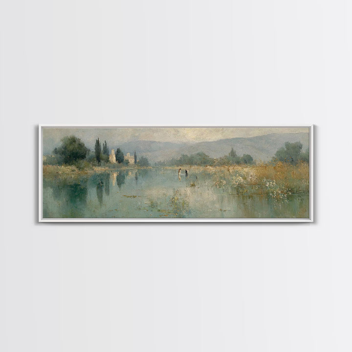 Blessed Communion, Framed Canvas Print, Christian Wall Art, Jesus Painting, Panoramic Painting, Christian Decor For Home, Christmas Art Wor