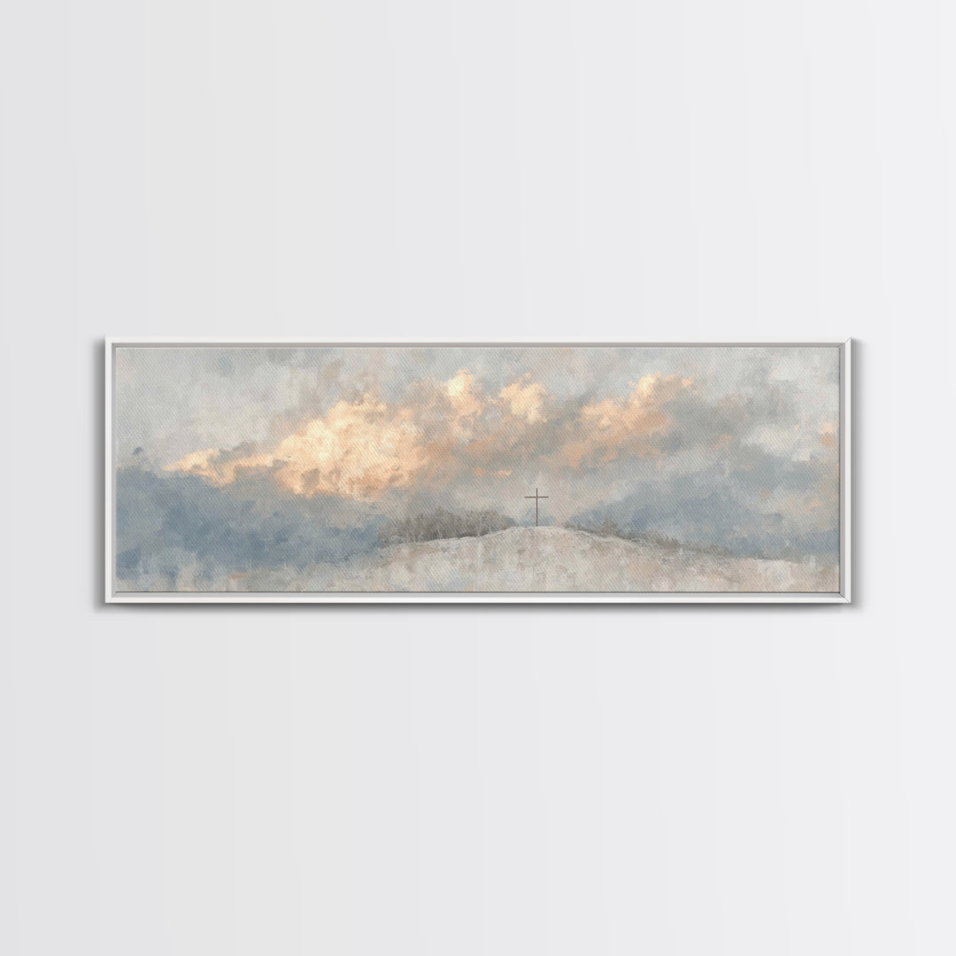 Sacred Mist Path | Framed Canvas Print | Christian Wall Art | Christian Art Canvas | Panoramic Print | Christian Decor