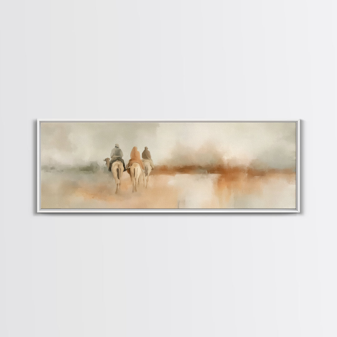 Journey Of Faith – Framed Canvas Print – Christian Decor – Panoramic Painting – Christmas Wall Art – Christian Art – Christmas Canvas Wall