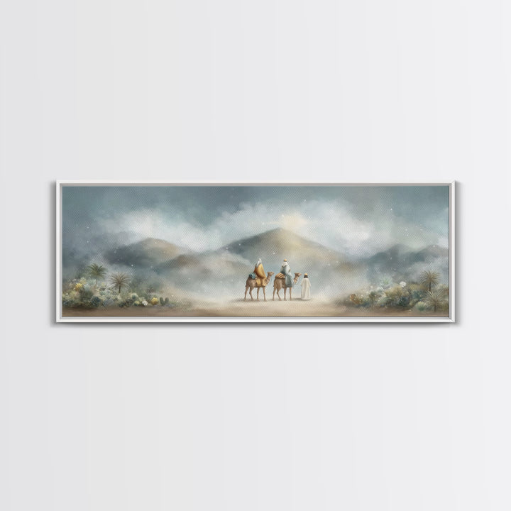 Desert Star Rising | Framed Canvas Print | Christian Painting | Panoramic Print | Christmas Art Framed | Christian Art Canvas | Holiday Chr