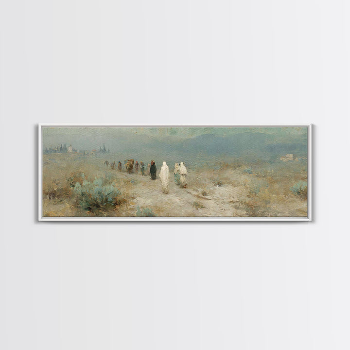 Wandering Saints Path – Framed Canvas Print – Christian Art Canvas – Panoramic Wall Art – Christian Decor – Christmas Art – Christian Paint