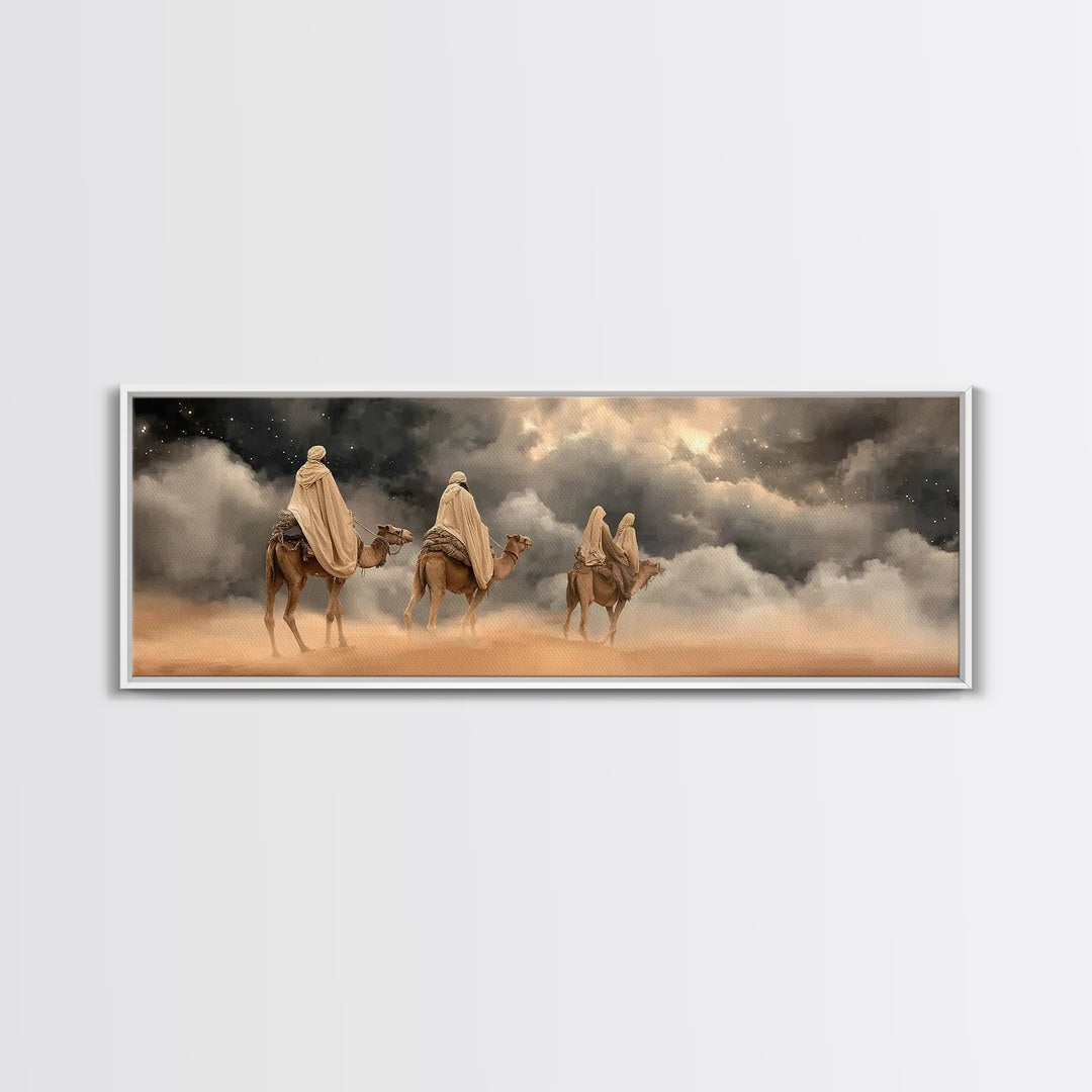 Starward Journey Peace | Framed Canvas Print | Christian Wall Art | Panoramic Art | Christian Art Canvas | Christmas Wall Art | Christian G
