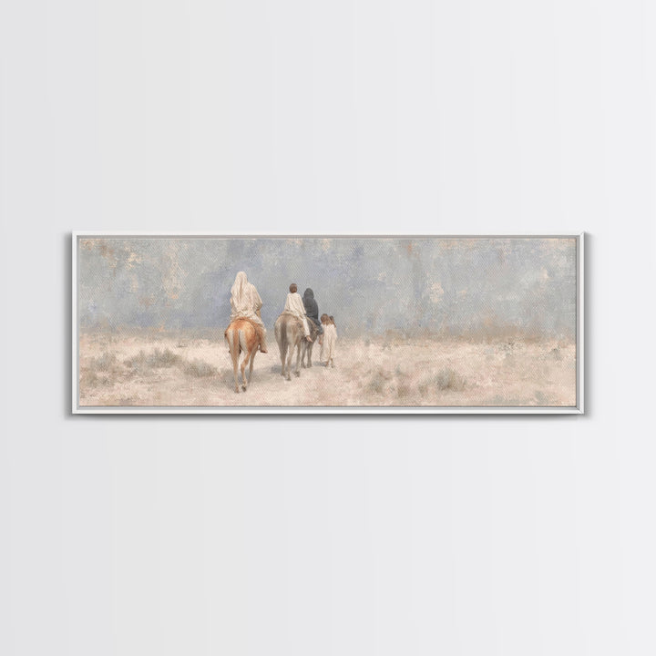 Quiet Exile Road – Framed Canvas Print – Christian Art Canvas – Panoramic Painting – Christian Wall Art – Christmas Art – Christian Home De