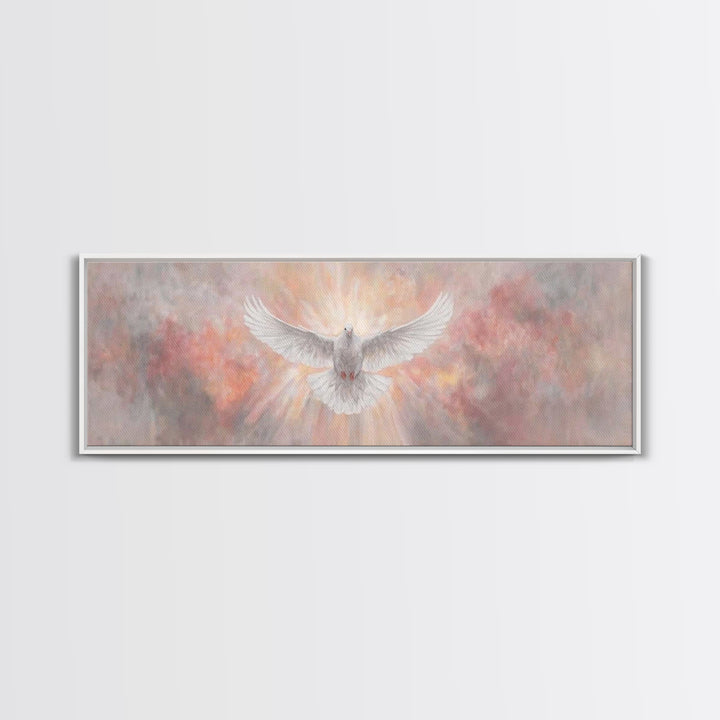 Sacred Dawn Flight – Framed Canvas Print – Christian Wall Art – Panoramic Art – Christian Art Canvas – Christian Christmas Art – Christian