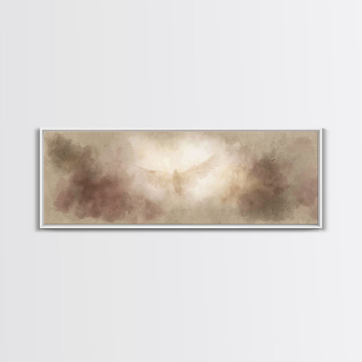 Holy Light Ascension | Framed Canvas Print | Christian Art | Panoramic Wall Art | Christian Canvas | Christmas Art | Christian Painting