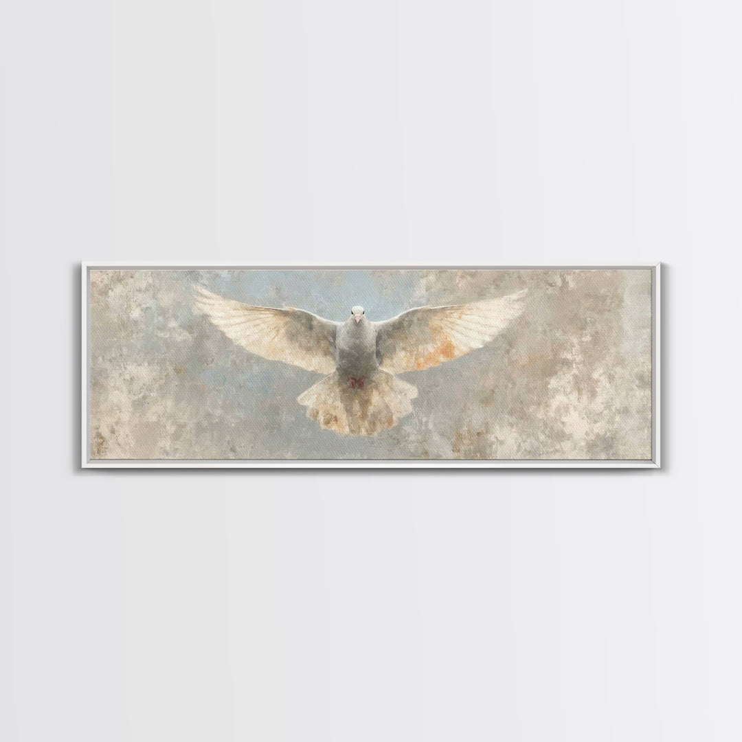 Peaceful Spirit Glow, Framed Canvas Print, Christian Art Canvas, Panoramic Art, Christian Wall Art, Christian Christmas Art, Christian Gift
