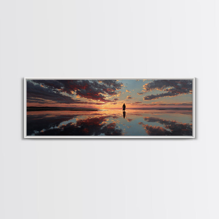 Silent Meadow Watch | Framed Canvas Print | Christian Wall Art | Panoramic Art | Christian Art Canvas | Christmas Art | Jesus Painting