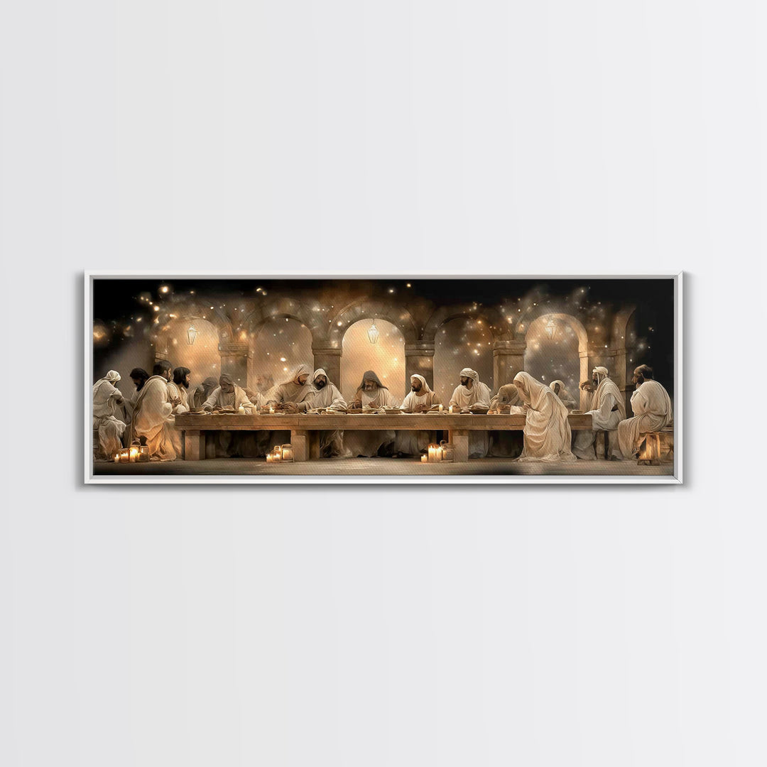 Evening Covenant Light | Framed Canvas Print | Christian Art Canvas | Panoramic Painting | Jesus Painting | Christian Wall Art