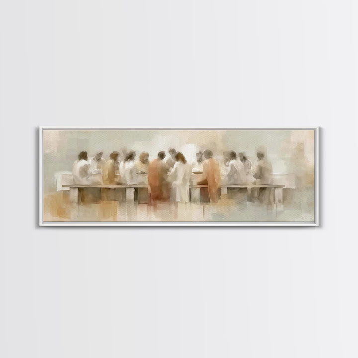 Upper Room Glow | Framed Canvas Print | Panoramic Art | Jesus Canvas Art | Christian Art Work | Large Christian Painting