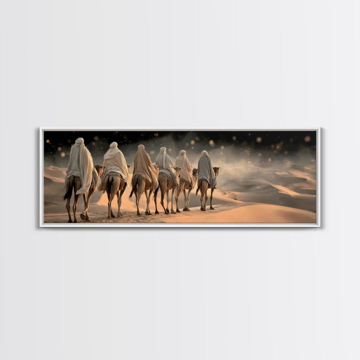 Desert Star Path | Framed Canvas Print | Christian Wall Art | Panoramic Painting | Christian Art Canvas | Christmas Art | Jesus Art Print