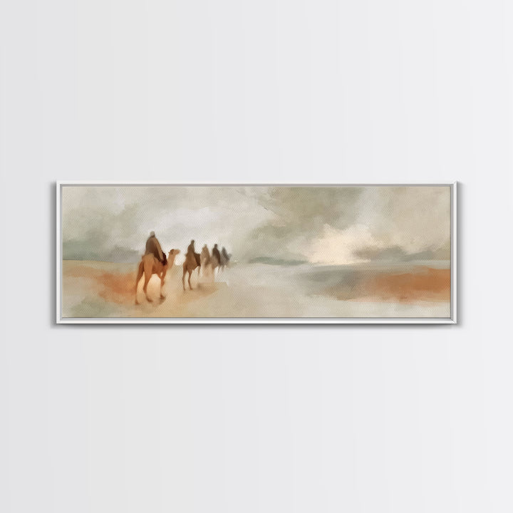 Wandering Kings Trail | Framed Canvas Print | Christian Art Canvas | Panoramic Art | Christian Wall Art | Christmas Art | Jesus Christmas A