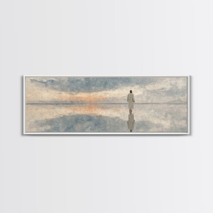 Walk Of Mercy - Framed Canvas Print - Panoramic Painting - Christian Art Canvas - Jesus Painting - Christian Wall Art - Modern Christian Ar