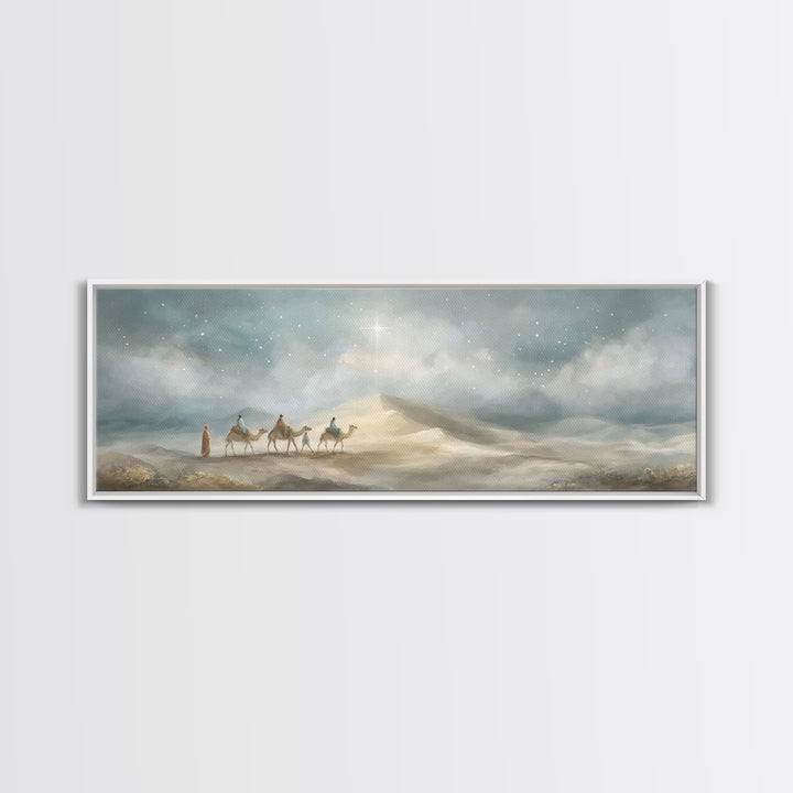 Holy Star Caravan – Framed Canvas Print – Christian Art Canvas – Panoramic Art – Christian Wall Art – Christmas Art – Jesus Art Print