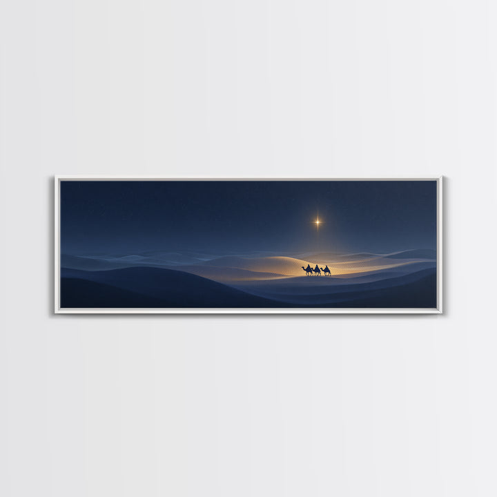 Night Journey | Framed Canvas Print | Christian Wall Art | Panoramic Painting | Christmas Art Prints | Christian Art Canvas | Christian Chr