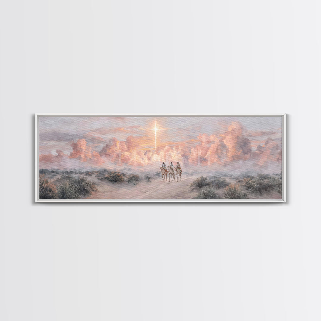 Dawn of Wonder – Framed Canvas Print – Christian Christmas Art – Panoramic Wall Art – Christian Art Print – Modern Christian Art – Christma