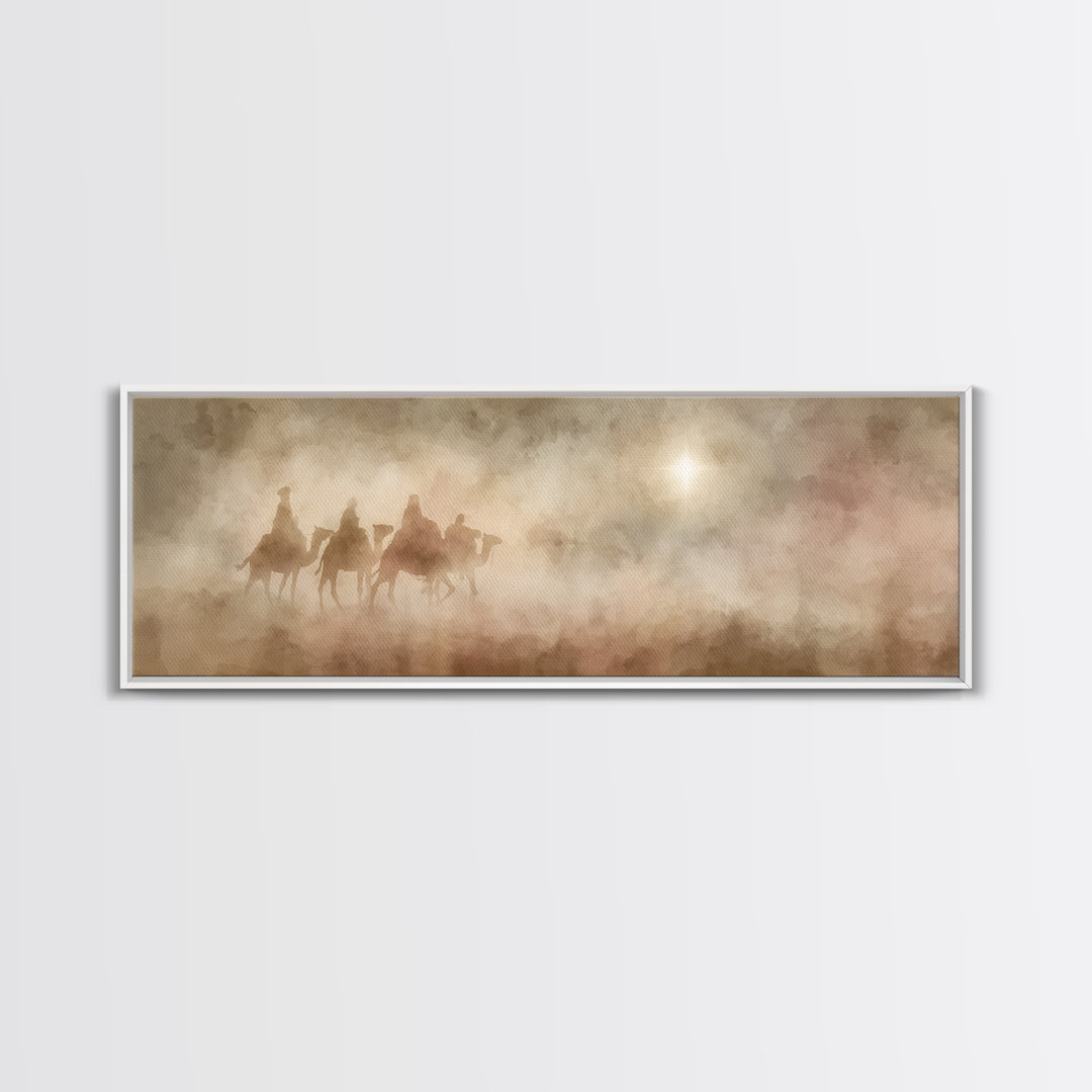 Sacred Path | Framed Canvas Print | Christian Christmas Art | Panoramic Art | Christian Art Canvas | Christmas Wall Art | Modern Christian
