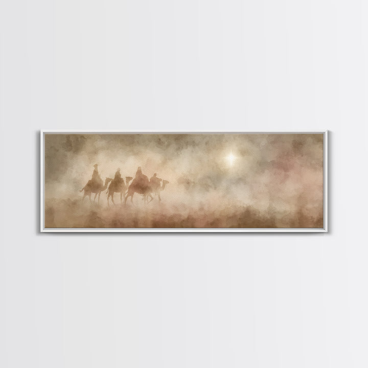 Sacred Path | Framed Canvas Print | Christian Christmas Art | Panoramic Art | Christian Art Canvas | Christmas Wall Art | Modern Christian