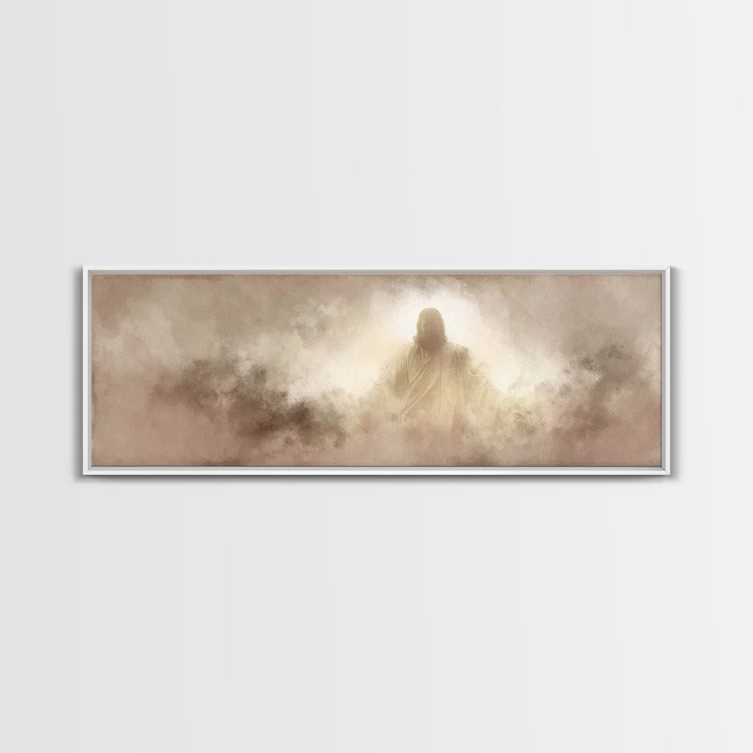 Heavenly Presence – Framed Canvas Print – Christian Art Canvas – Panoramic Wall Art – Jesus Christmas Art – Christian Wall Art – Christmas