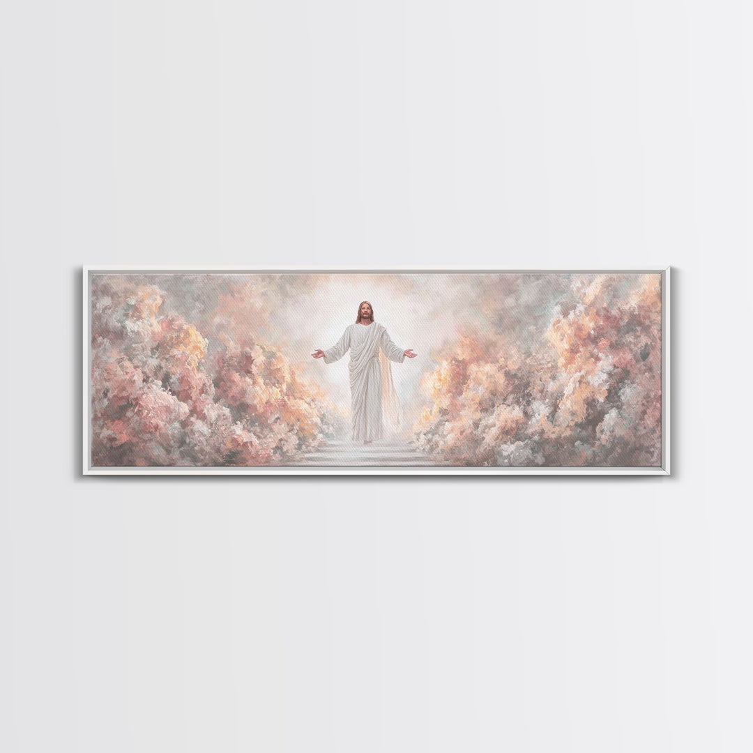 Glory Revealed | Framed Canvas Print | Christian Art Canvas | Panoramic Frame | Christian Wall Art | Jesus Painting | Christian Christmas A