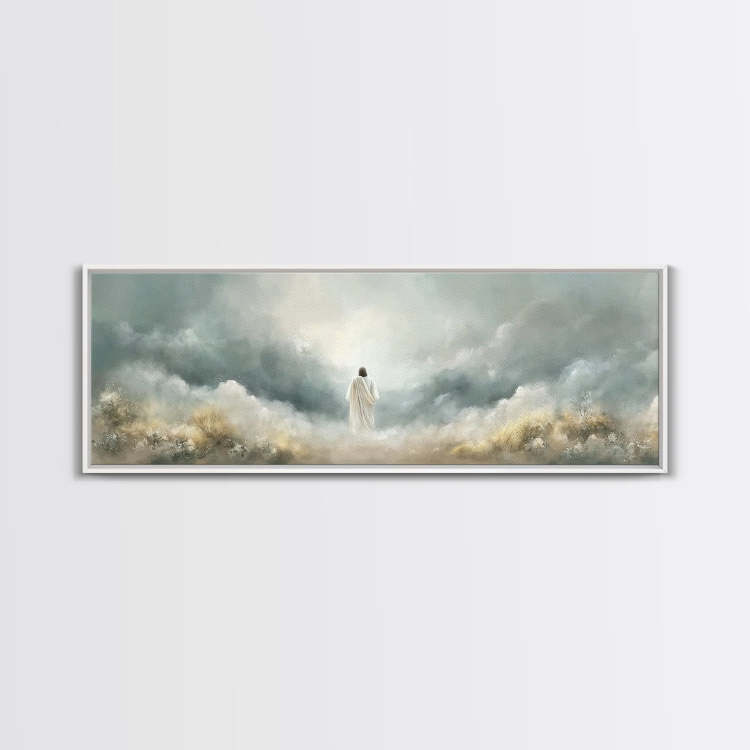 Heavenly Gathering | Framed Canvas Print | Christian Art Canvas | Panoramic Art | Christian Wall Art | Jesus Painting | Christian Art Print
