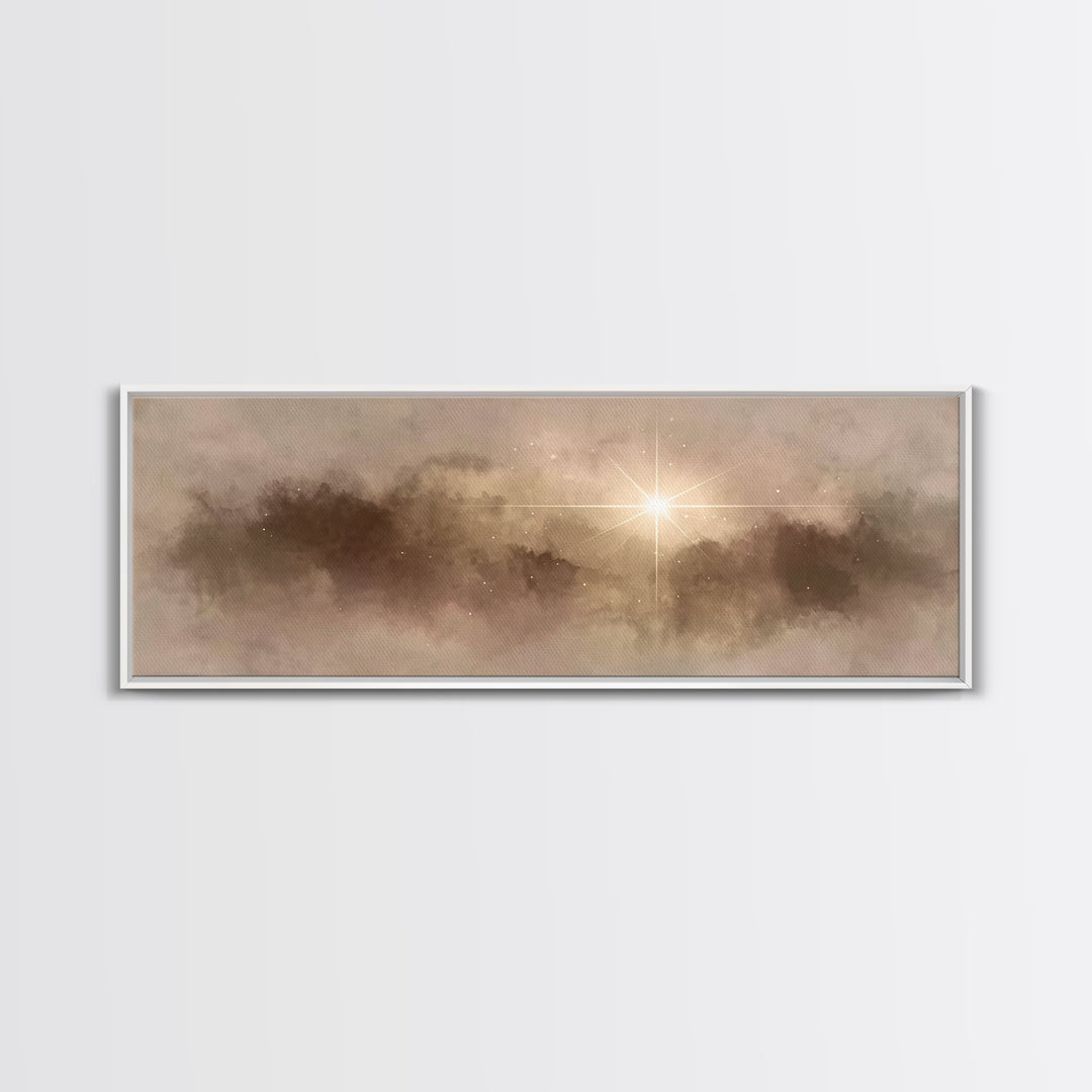 Night Of Glory | Framed Canvas Print | Christian Art Canvas | Panoramic Wall Art | Christmas Art Prints | Christian Christmas Art | Christi